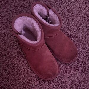UGG Kids' Tan Suede Boots with Cream Lining